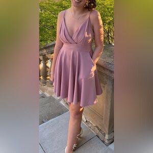 Lovely Day Dusty Rose Spaghetti-Strap Fit & Flare Mini Dress